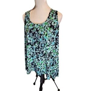 Ulla Popken Stretchy Knit Print Tank Top‎ size 28/30